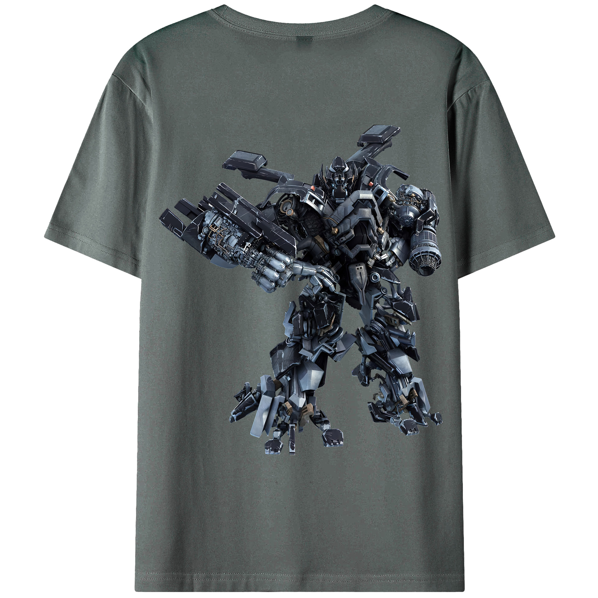 （画像用） Transformers トランスフォーマー 綿100％ メンズ半袖Tシャツ（バックプリント） 通気性